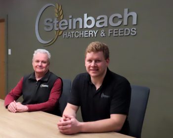 WES KEATING THE CARILLON 

Roy Bartel and Joel Friesen both launched their careers with Steinbach Hatchery and Feeds Limited, working part time, while they were still attending high school.