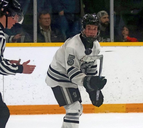 Ile des Chenes forward Nixon Gaudet was selected by Kamloops in the second round of the 2026 WHL draft. (Cassidy Dankochik The Carillon)