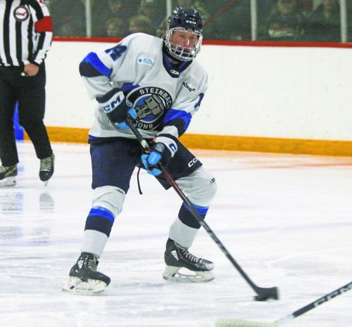 Reece Gault suited up for Steinbach in the 2024/2025 season, winning the team’s rookie of the year award. (Cassidy Dankochik The Carillon)