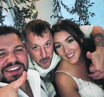 SUPPLIED 

From left: Nic Laurencelle, Cam Huley and Jami Laurencelle at the Laurencelle’s wedding in 2021.