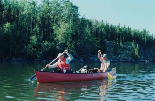 Canoeing on the Historic Hayes River, August, 1998.