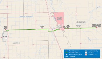 SUPPLIED-MANITOBA HYDRO 

Roseau River Anishinabe First Nation is asking the province to remove a natural gas pipeline and reroute a proposed new pipeline.