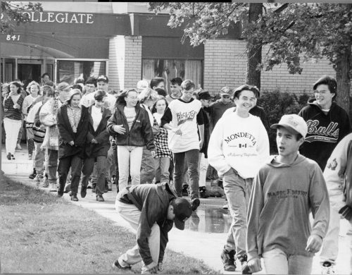 CARILLON ARCHIVES 

Springfield Collegiate students in Oakbank have raised money for cancer research every year since the death of Terry Fox. His mother visited their school to commend them on their efforts in organizing a Terry Fox Run every year for a decade.