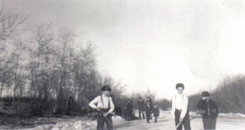 Finding beauty and enjoyment in Rosengard’s frozen waterway, in the early 1940s.