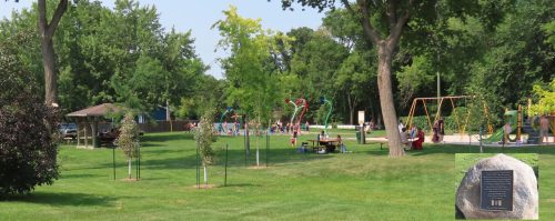 CARILLON ARCHIVES 

Until recently a plaque on a stone near the entrance of E.A. Friesen Park recognized the role of the Steinbach Kinsmen in the early development of this wonderful downtown green space on Elmdale Drive next to the Jake Epp Library, only part of the Club’s legacy of 40 years of community service, which began in 1951.