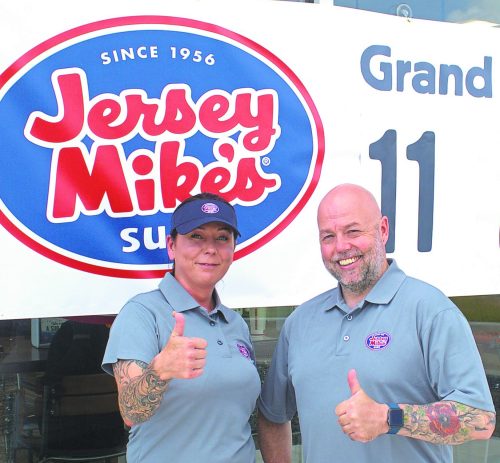 GRAHAM WALKER THE CARILLON 

Jersey Mike’s store manager, Robyn Whalen, and district manager, Justin Fiori, have been getting ready for both the grand opening of Manitoba’s flagship restaurant and contributing towards the million dollar pledge made to the Make-A-Wish Foundation Canada by Redberry Restaurants.