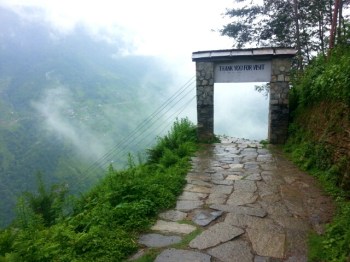 Leaving a mountainous Himalayan village.