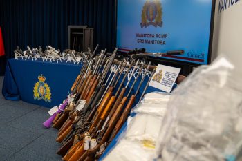 RCMP HANDOUT 

Weapons and drugs seized by RCMP and Winkler Police officers during Project Dolor, a 19-month investigation into drug trafficking that included nine policing and justice departments in Manitoba and the United States. Fifteen people were arrested and 10 kilograms of illegal drugs plus multiple weapons were seized. One of those arrested is David Penner, 47, who lives near Tolstoi.