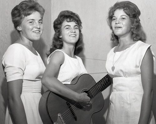CARILLON ARCHIVES 

The Schroeder sisters of Kleefeld turned out to be a big hit at the amateur show on the last night of the 1963 Hanover Fair. Alvina, 17, Martha 18, and Mary, 15, say they have been singing for just about as long as they can remember.