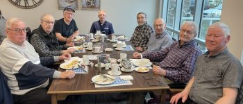 GLEN KLASSEN 

When you assemble a crew of former truckers you’re bound to have a vast amount of miles represented by them. This gathering of retired Penner International staff was no different. Although the group that gathered for breakfast in Steinbach included office personnel, mechanics and drivers, together they still still amassed over 50 million miles during their careers. From left, Jules Balcaen, former boss Milt Penner, Frank Klassen, Denis Pidsadny, Steve Krasinsky, Peter Wiebe, Clarence Kroeker and John Wieler.