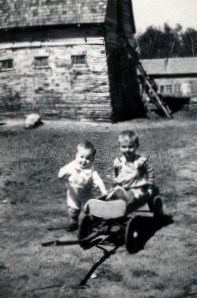 Ed and Vern, “We’re too little to walk in the woods today.” ca. 1948.