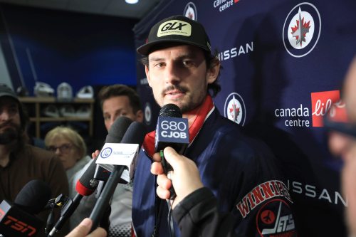 Ruth Bonneville  / Free Press 

Sports Jets Dressing Room scrum

Connor Hellebuyck answers questions from the media on ong embrace with Mark Scheifele at the end of the series, his motivation for next season as players pack up for the season Tuesday.

See Mike’s story.


May 20th, 2025
