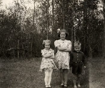 A windy fall day on our Rosengard farm, ca. 1948.